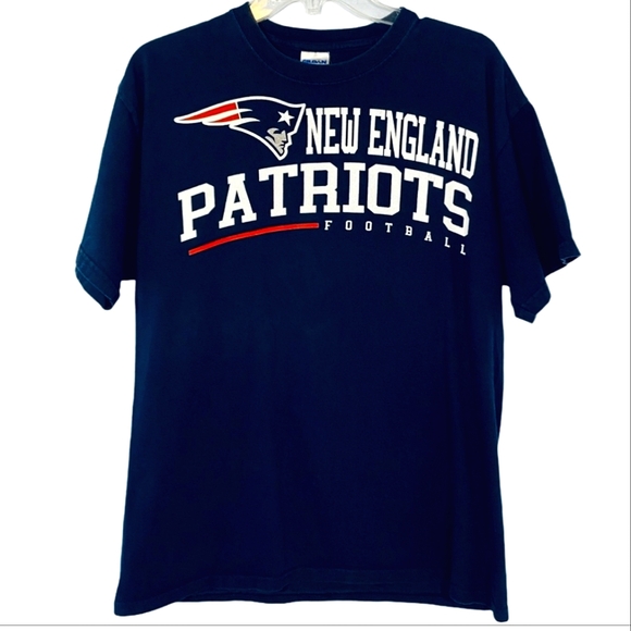 Gildan Other - New England Patriots Football Team Cotton Graphic T-Shirt Navy Blue Men Size L
